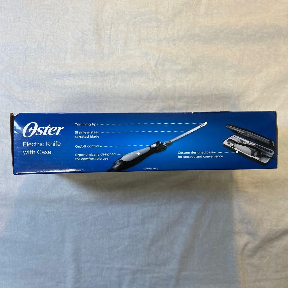 Oster FPSTEK2803B Electric Knife With Case & Carving Fork New Open Box